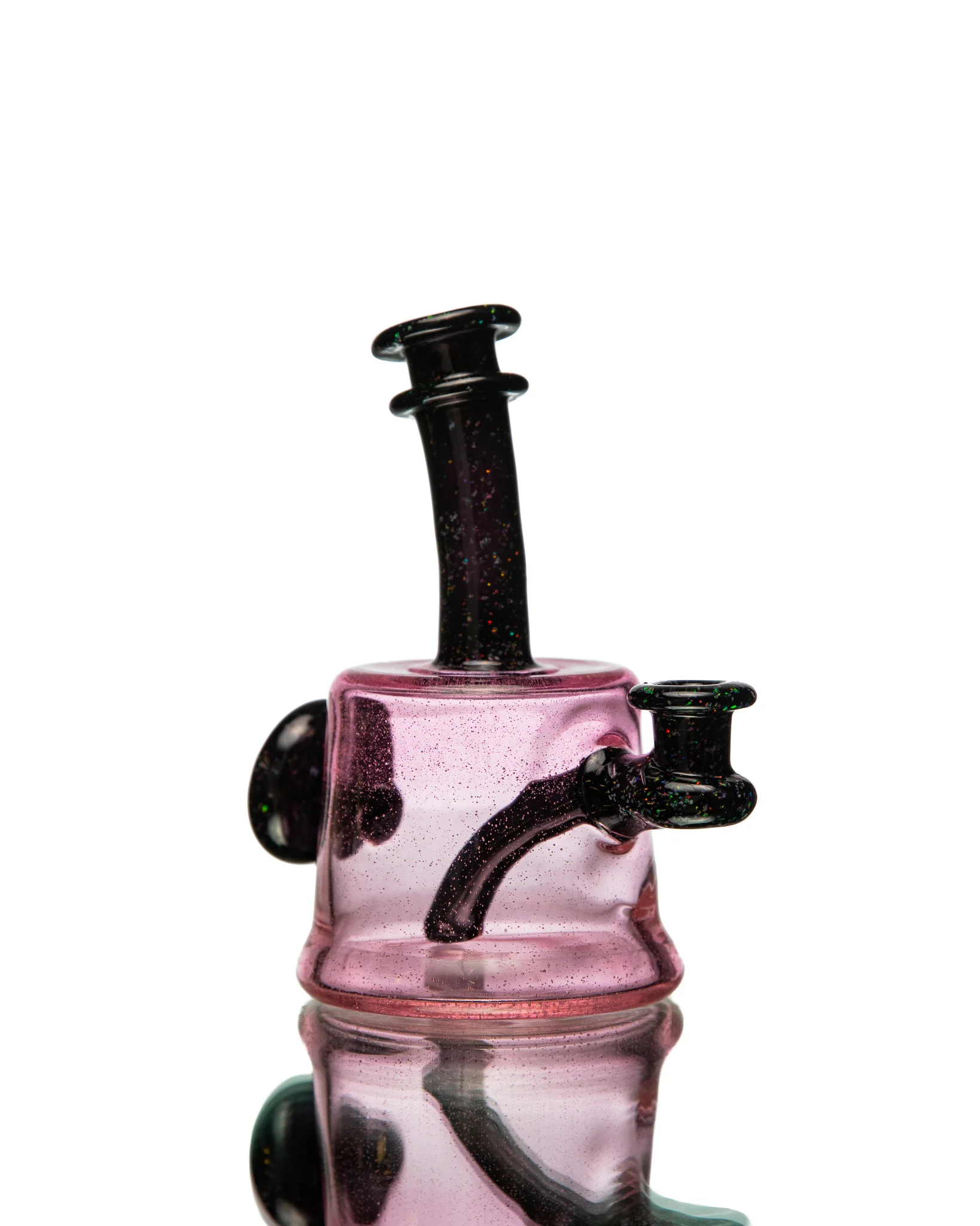 ManChild Glass - Mini Tube - Pink Lollipop & Jet Black (Crushed Opal) - Image 8
