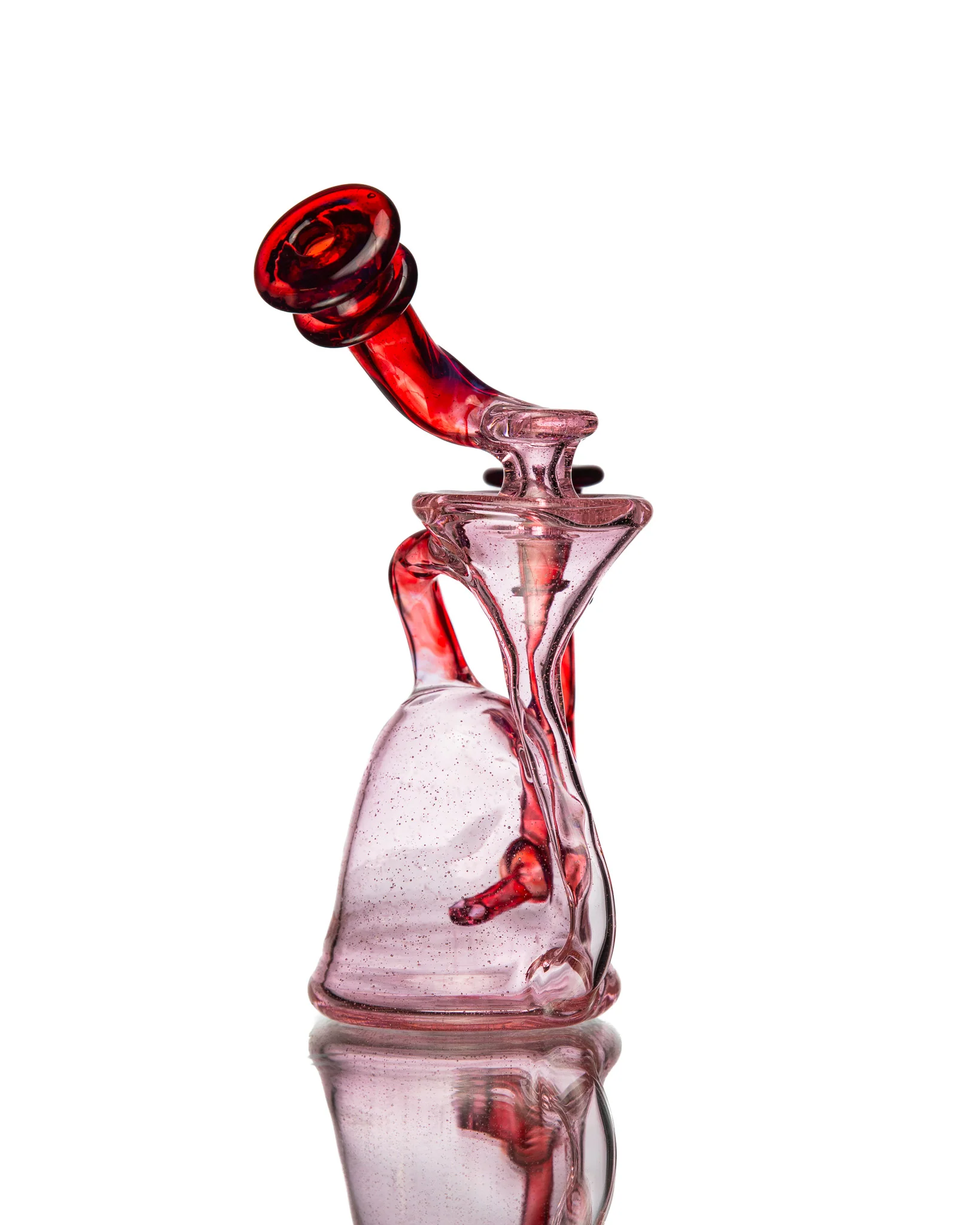 ManChild Glass - Side Saddle Recycler - Pink Lollipop & Purple Rainbow - Image 2