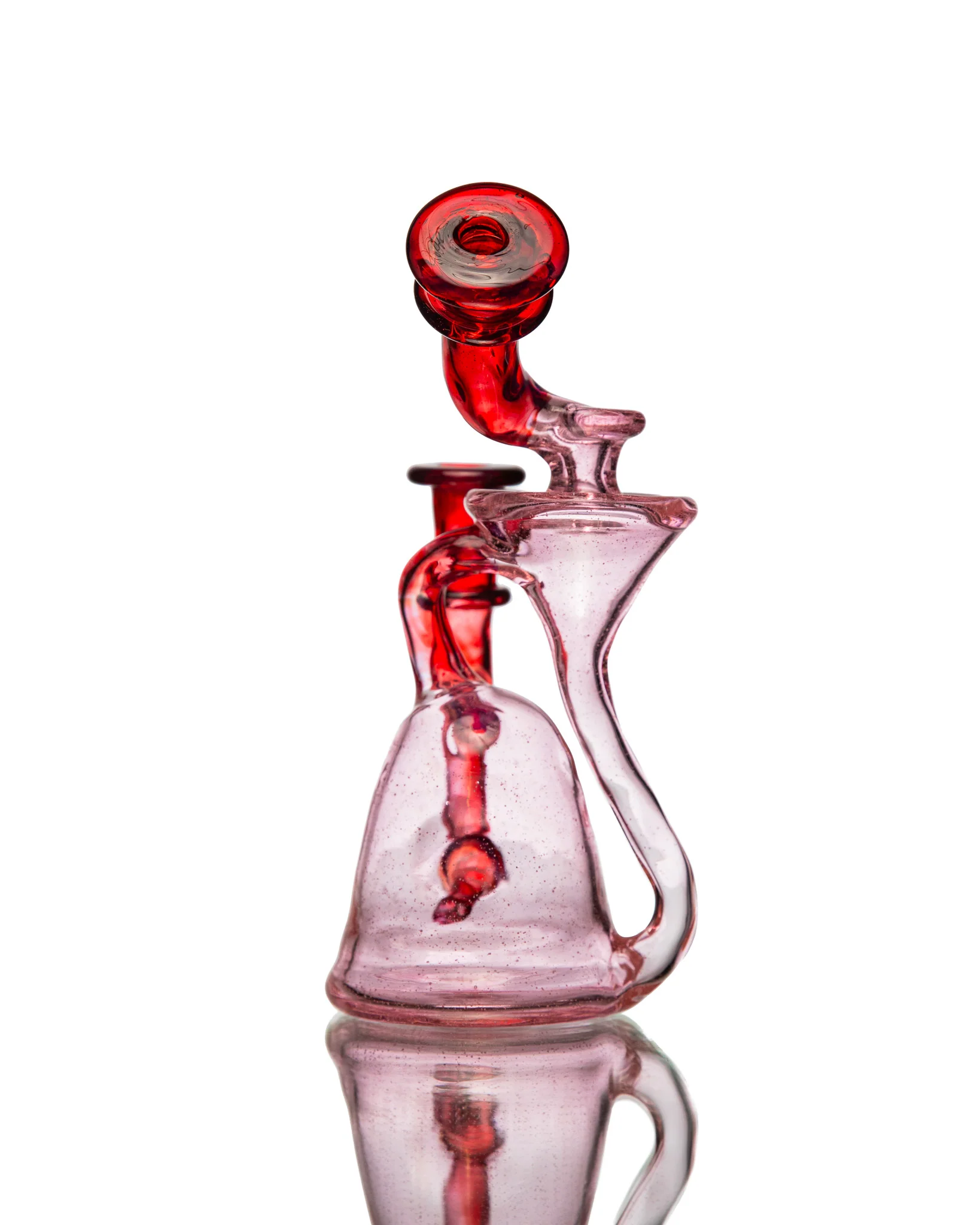 ManChild Glass - Side Saddle Recycler - Pink Lollipop & Purple Rainbow - Image 3