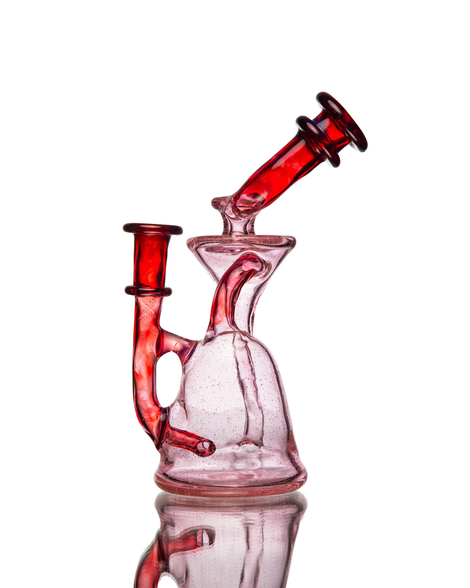 ManChild Glass - Side Saddle Recycler - Pink Lollipop & Purple Rainbow - Image 5