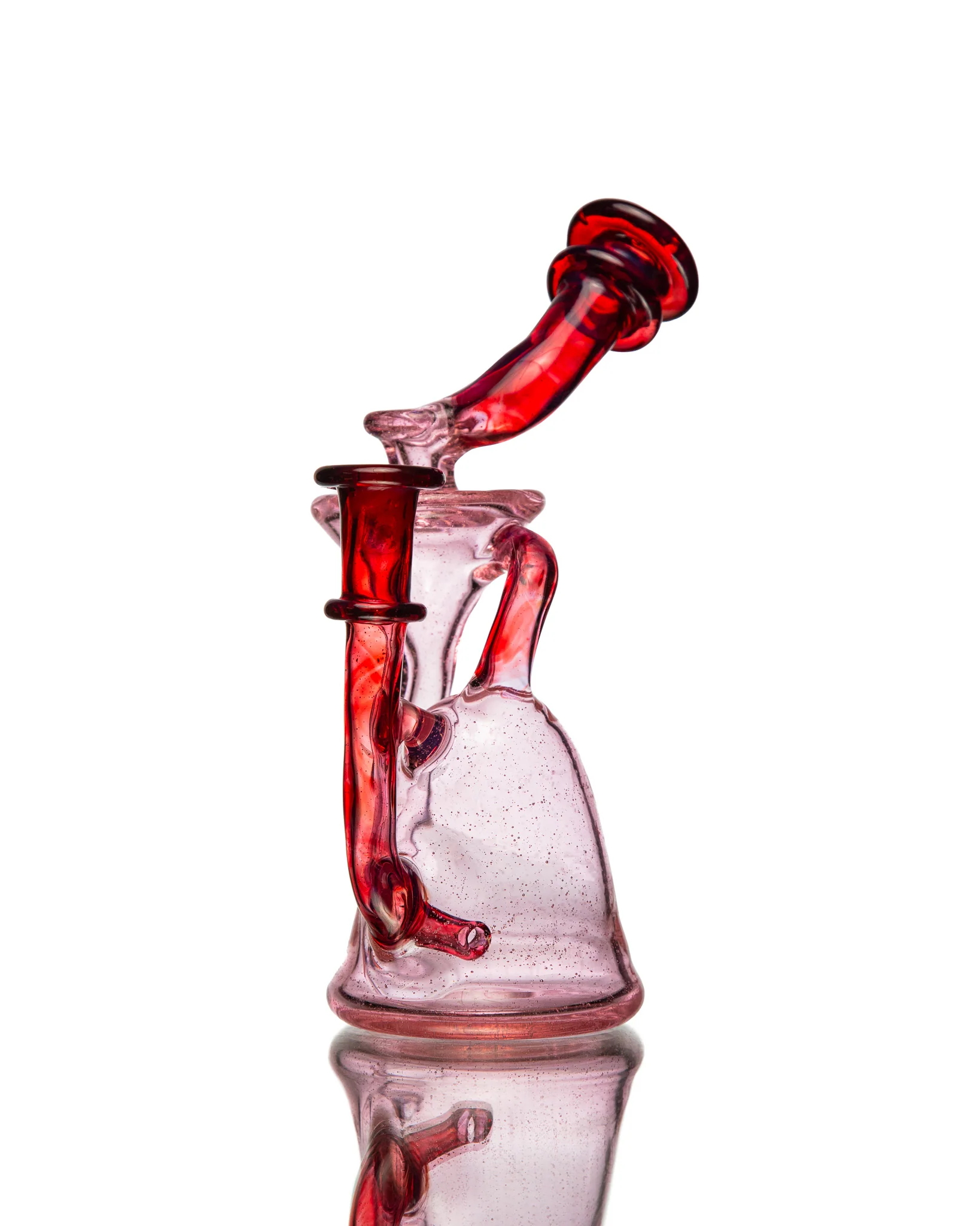 ManChild Glass - Side Saddle Recycler - Pink Lollipop & Purple Rainbow - Image 6