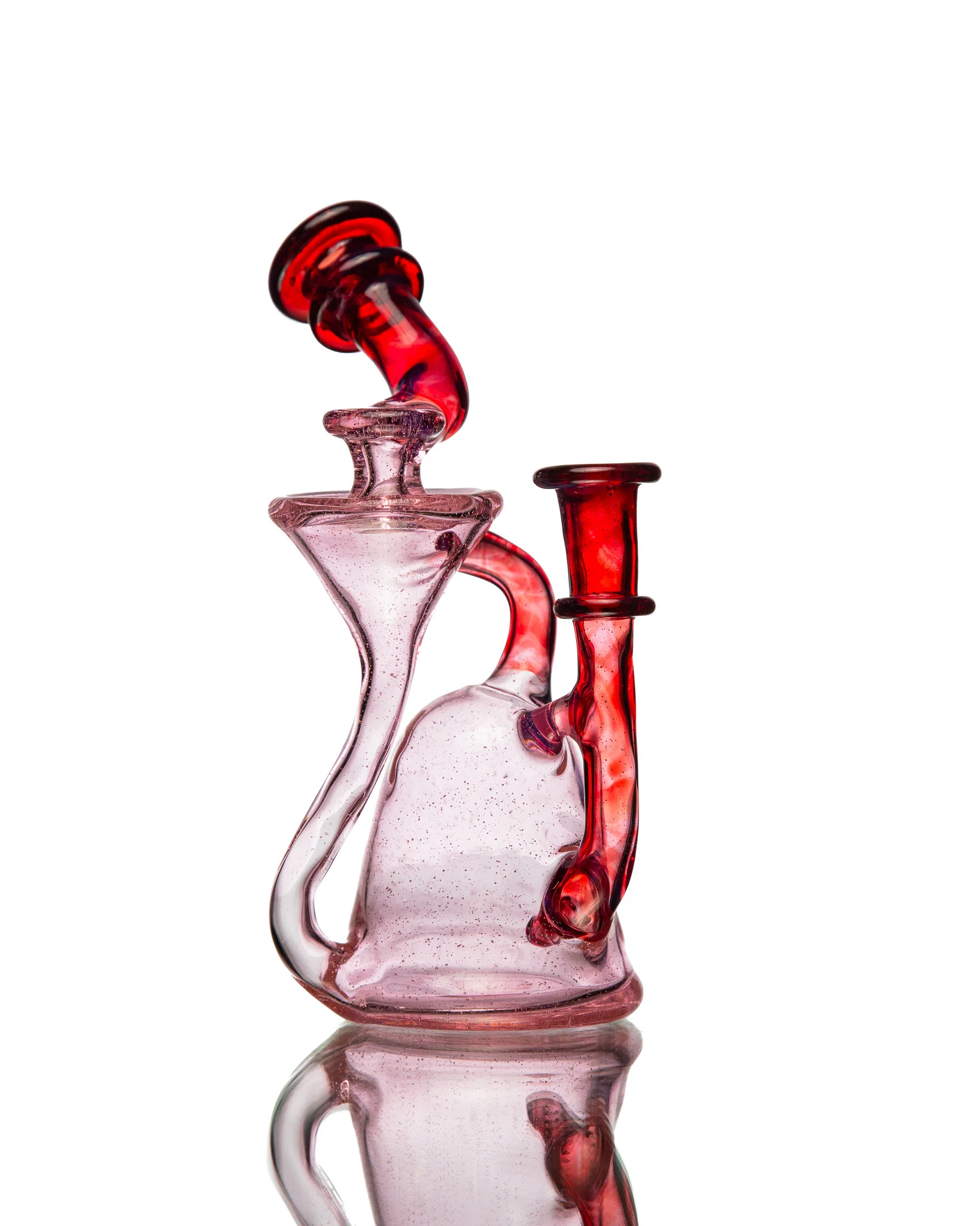 ManChild Glass - Side Saddle Recycler - Pink Lollipop & Purple Rainbow - Image 8