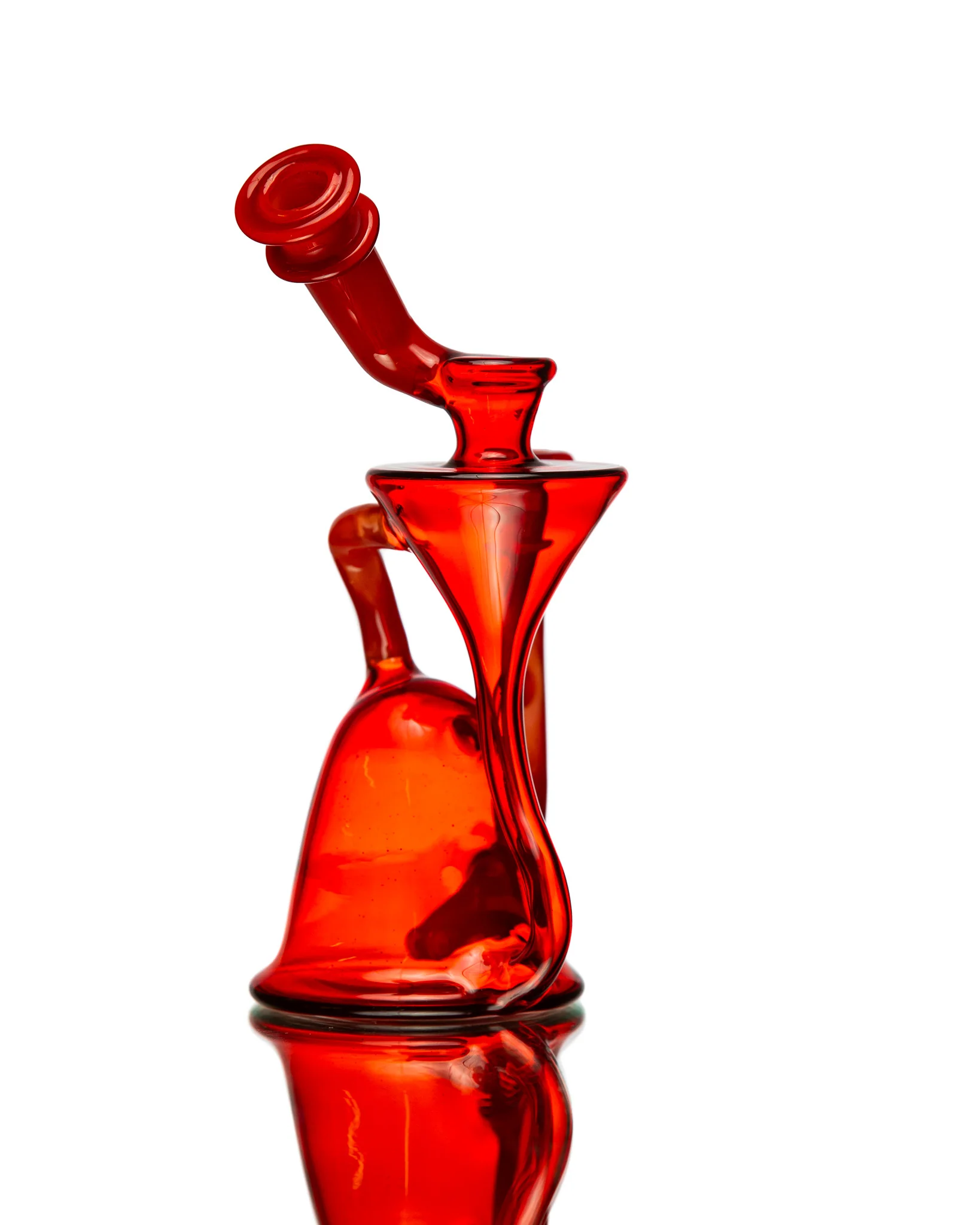 ManChild Glass - Side Saddle Recycler - Pomegranate & "That Fuego" - Image 2