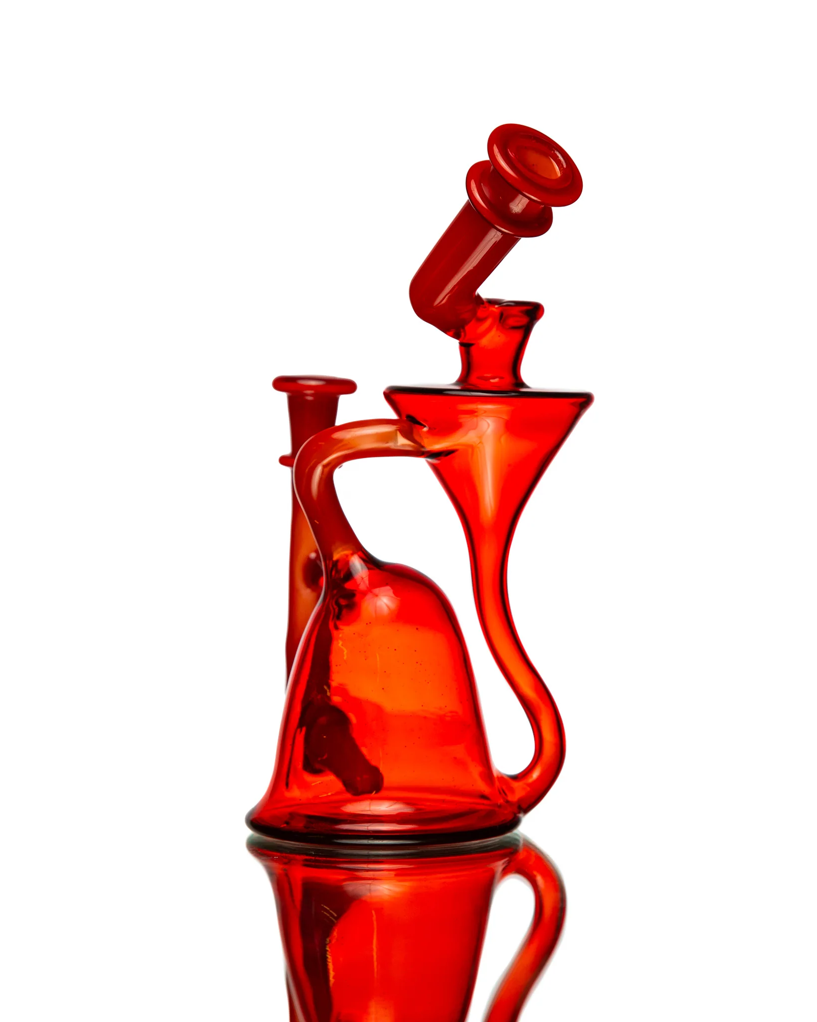 ManChild Glass - Side Saddle Recycler - Pomegranate & "That Fuego" - Image 4