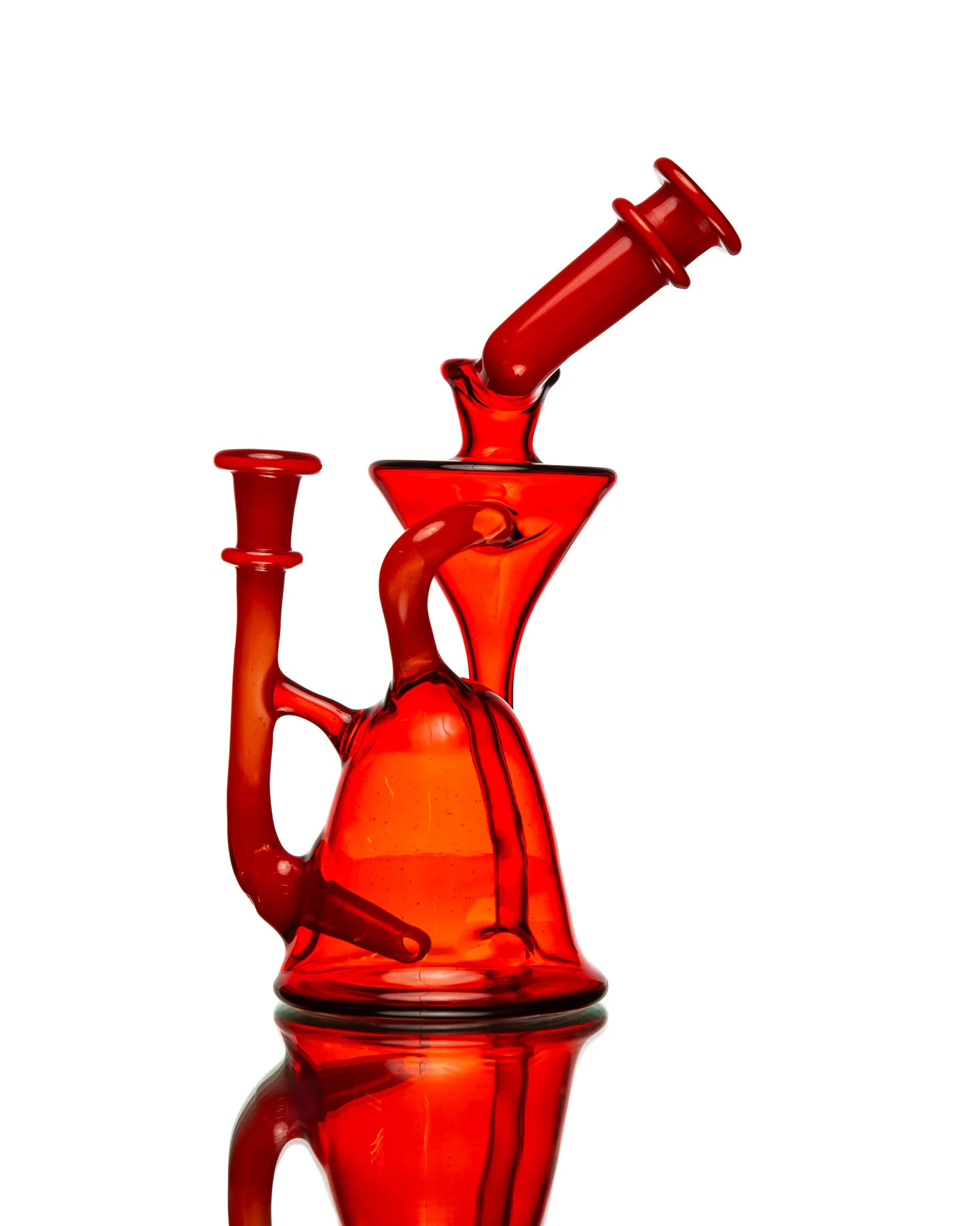 ManChild Glass - Side Saddle Recycler - Pomegranate & "That Fuego" - Image 5