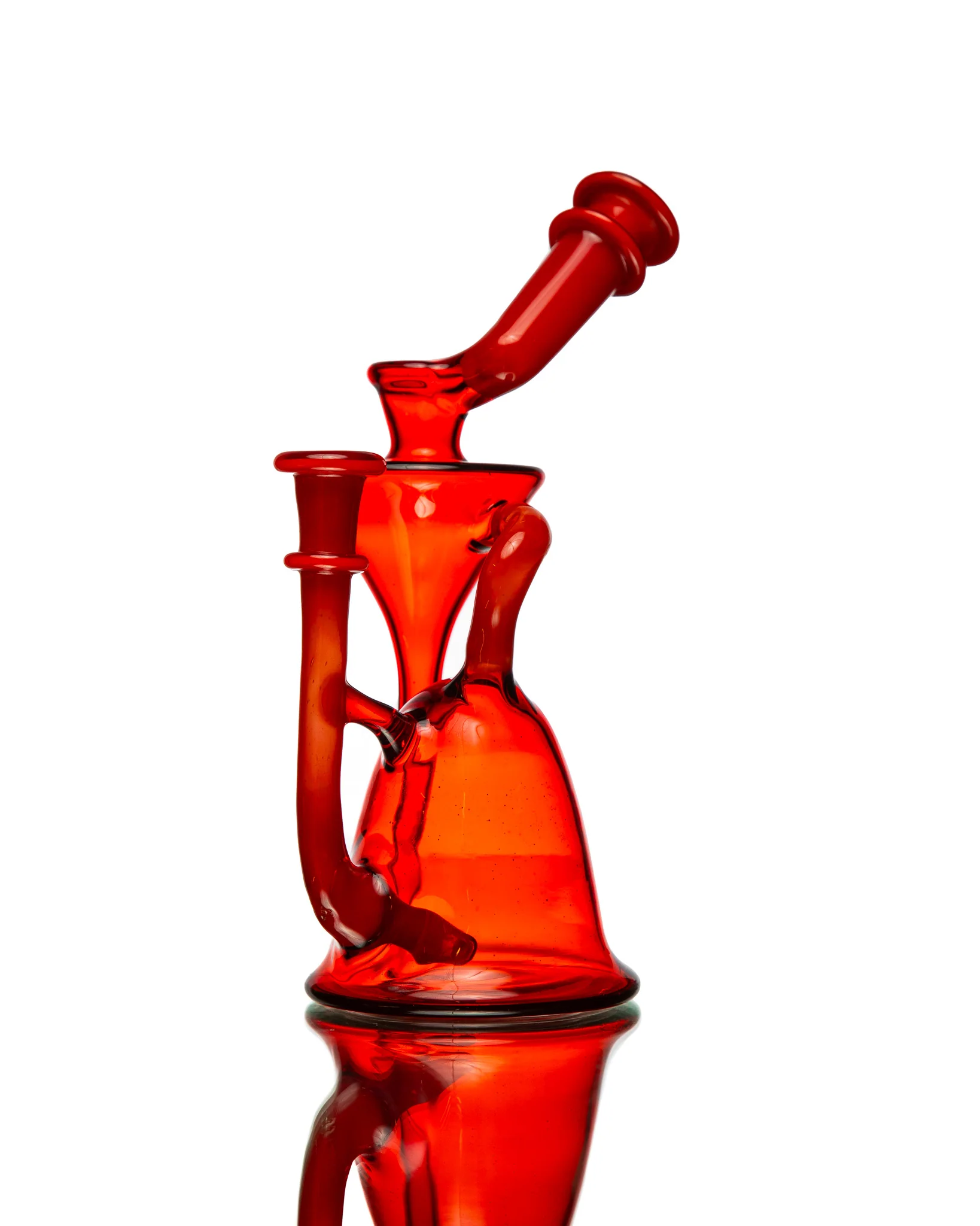 ManChild Glass - Side Saddle Recycler - Pomegranate & "That Fuego" - Image 6