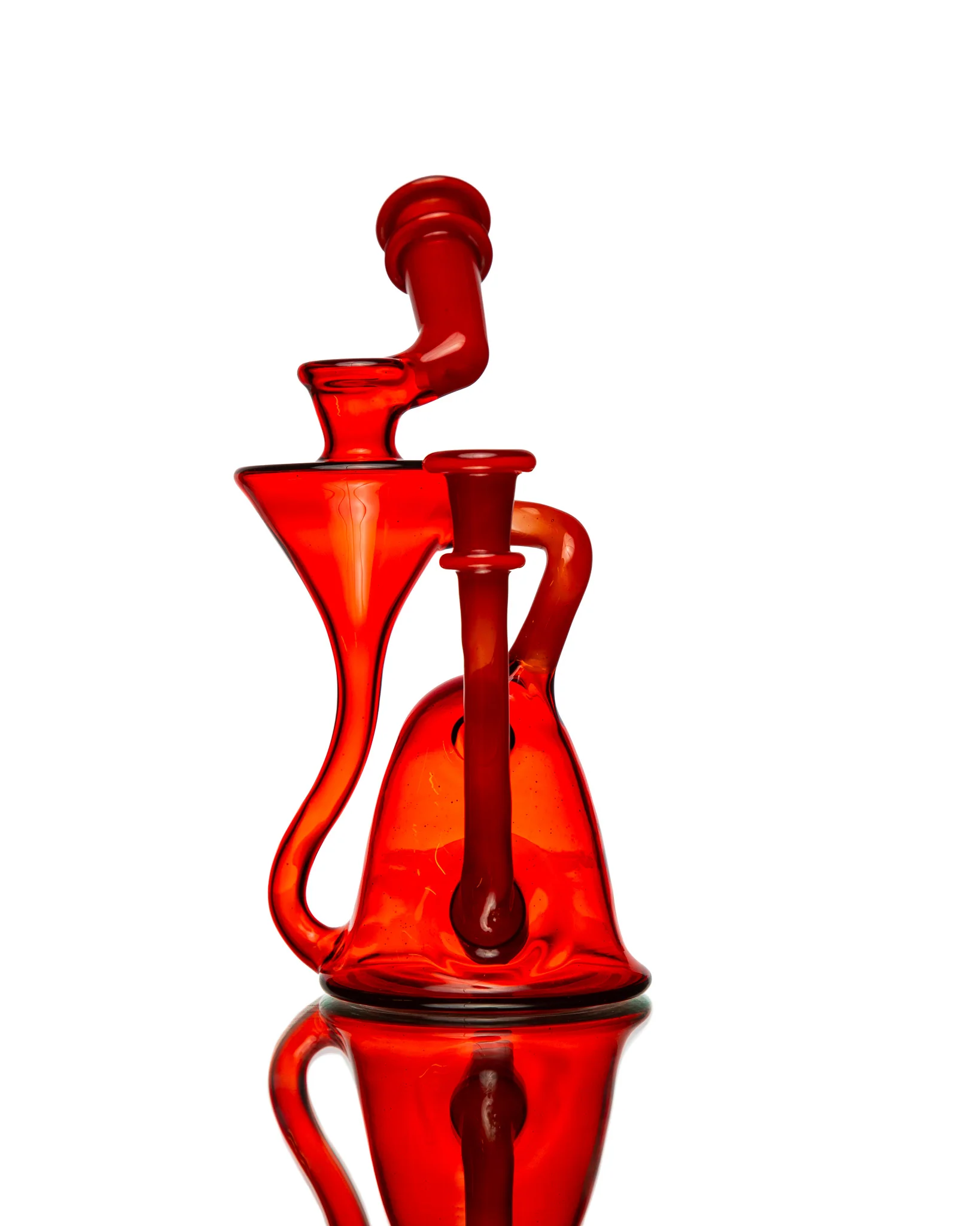ManChild Glass - Side Saddle Recycler - Pomegranate & "That Fuego" - Image 7