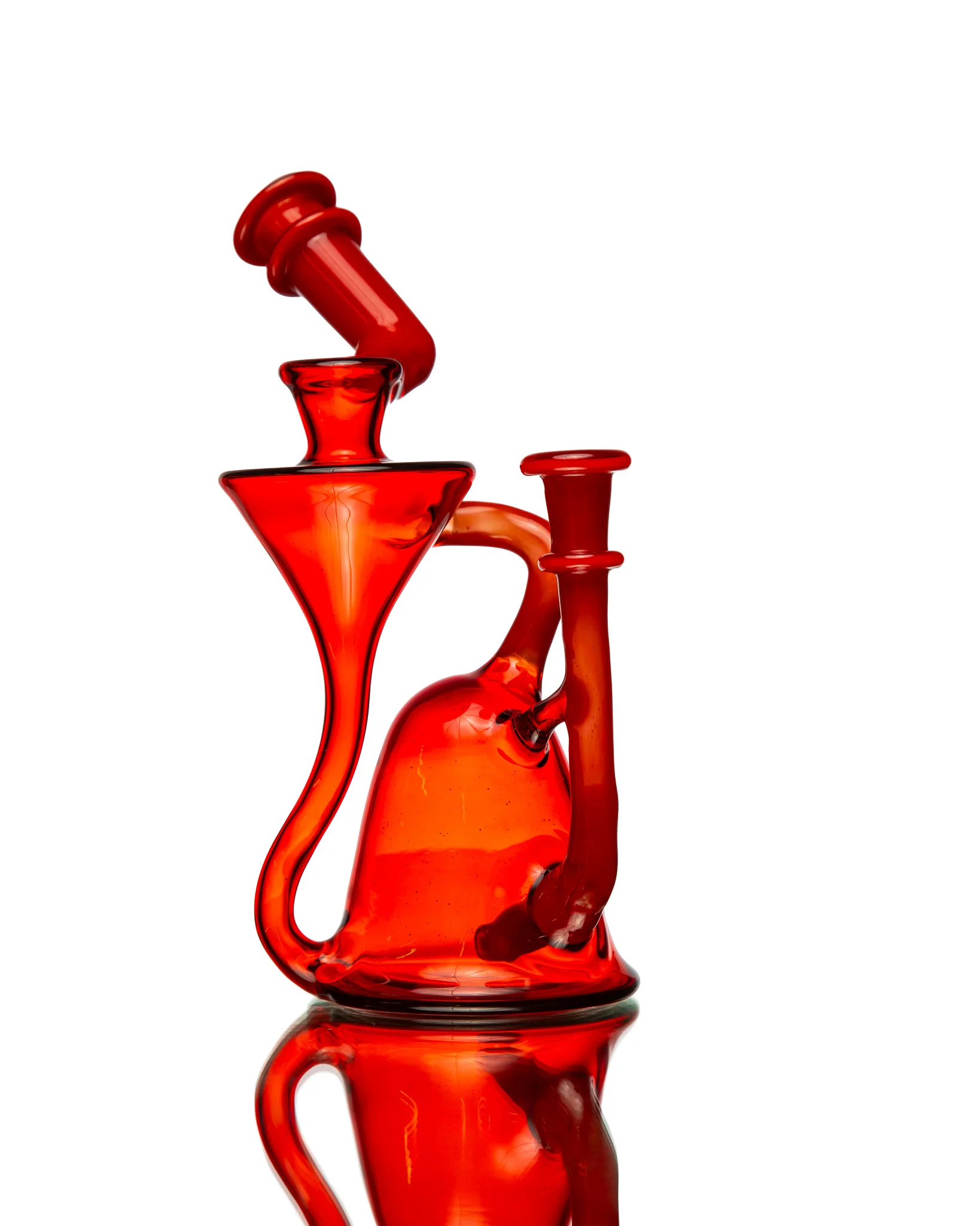 ManChild Glass - Side Saddle Recycler - Pomegranate & "That Fuego" - Image 8