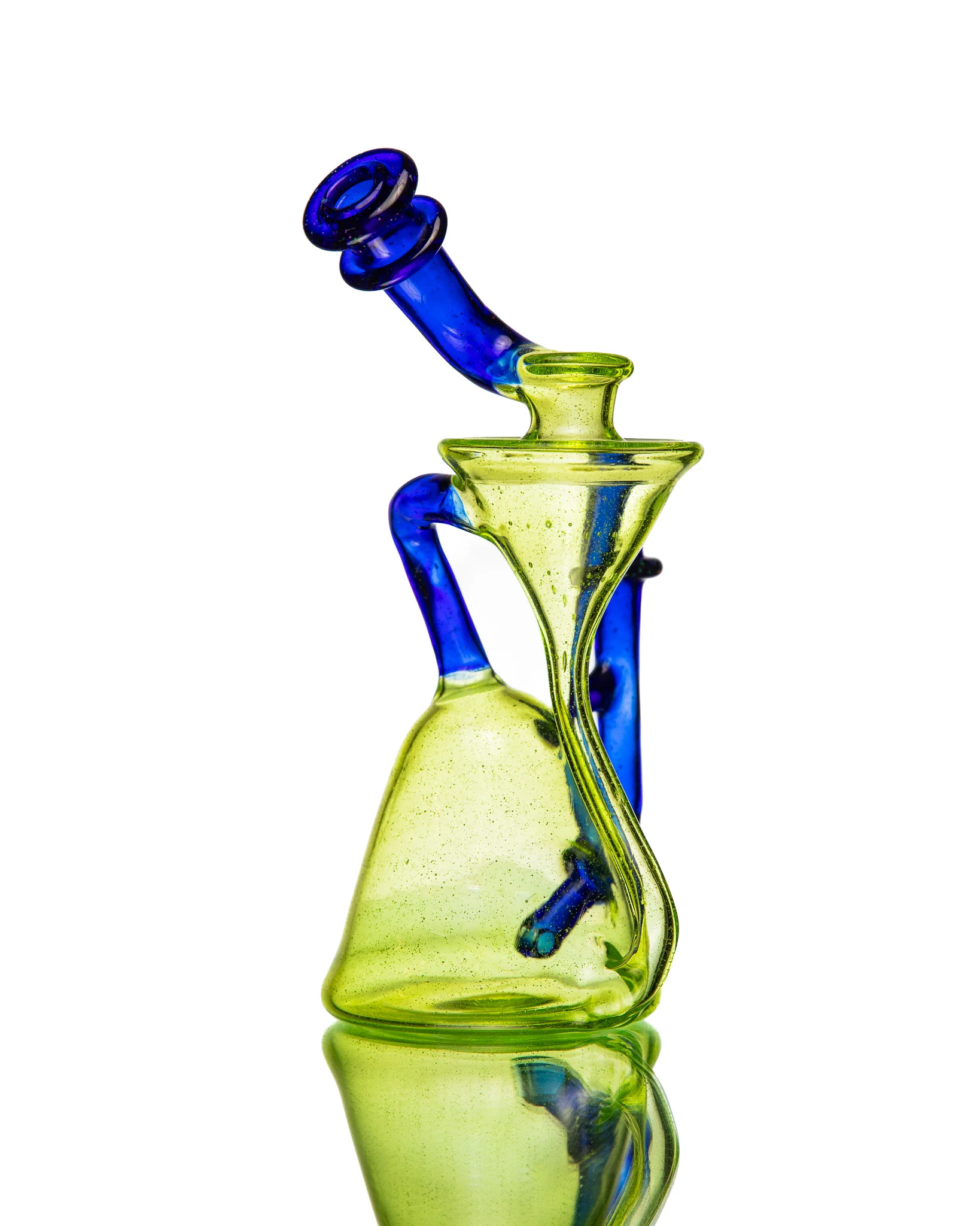 ManChild Glass - Side Saddle Recycler - Slyme & Cobalt (Crushed Opal) - Image 2