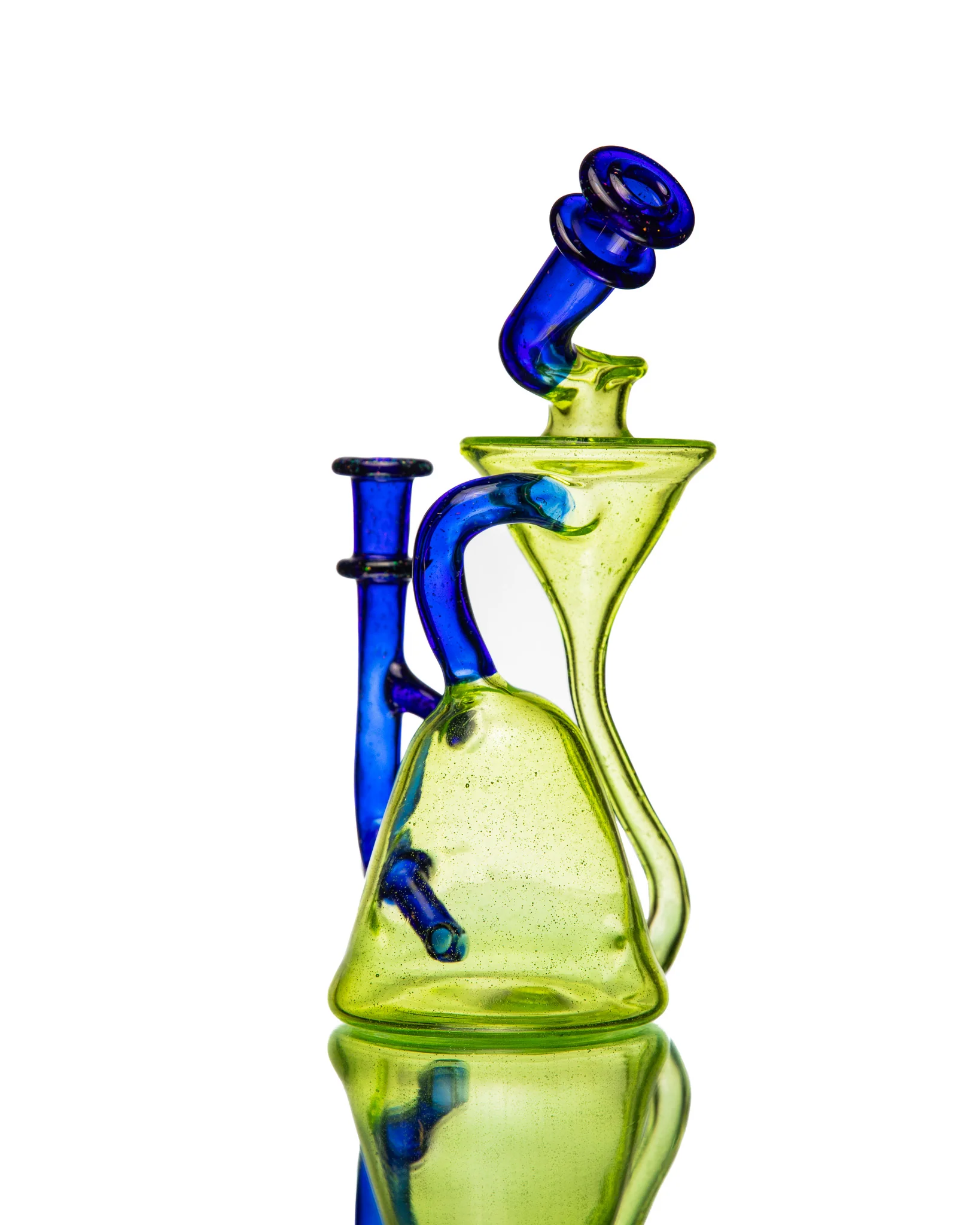 ManChild Glass - Side Saddle Recycler - Slyme & Cobalt (Crushed Opal) - Image 4