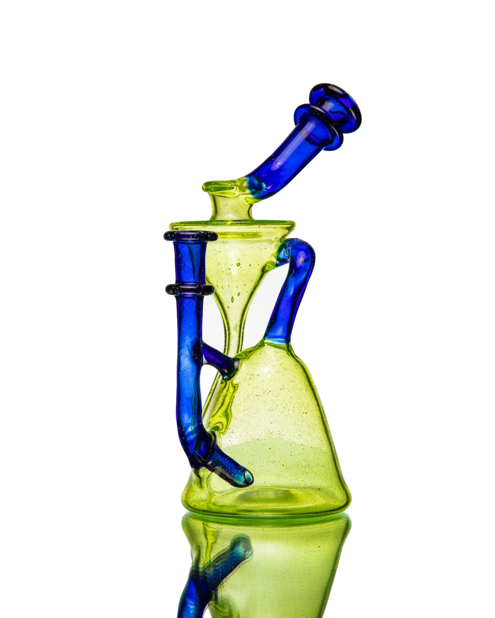 ManChild Glass - Side Saddle Recycler - Slyme & Cobalt (Crushed Opal) - Image 6