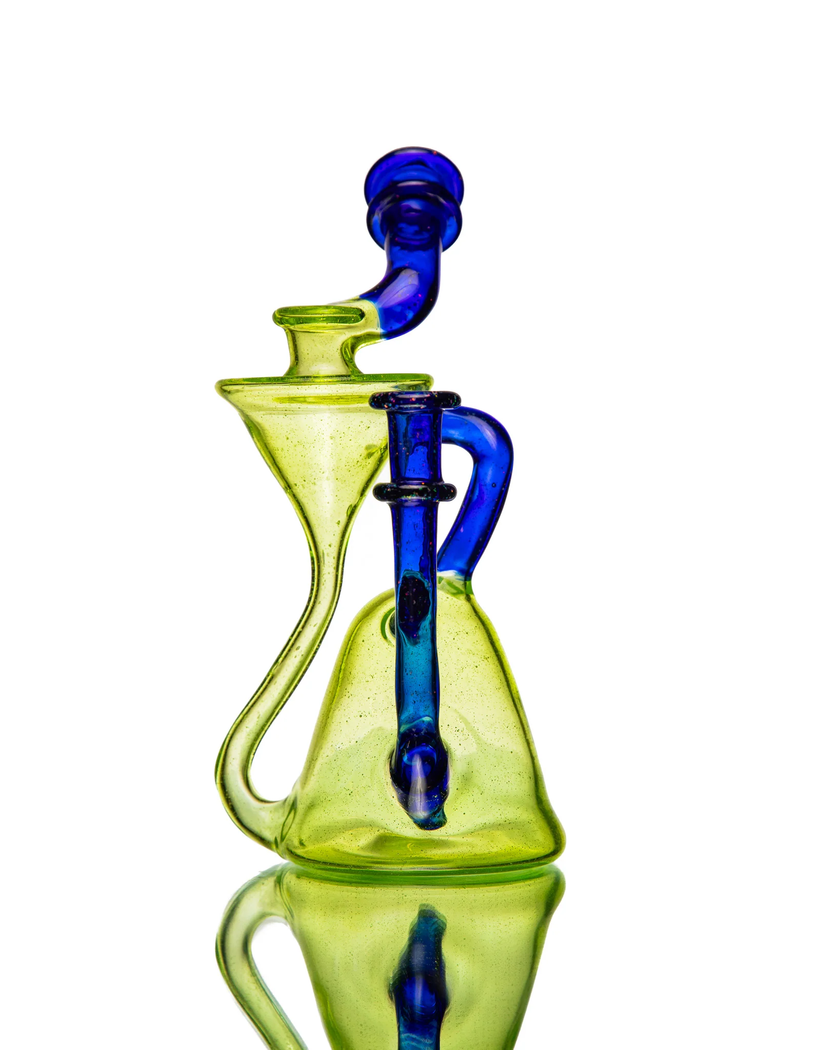 ManChild Glass - Side Saddle Recycler - Slyme & Cobalt (Crushed Opal) - Image 7