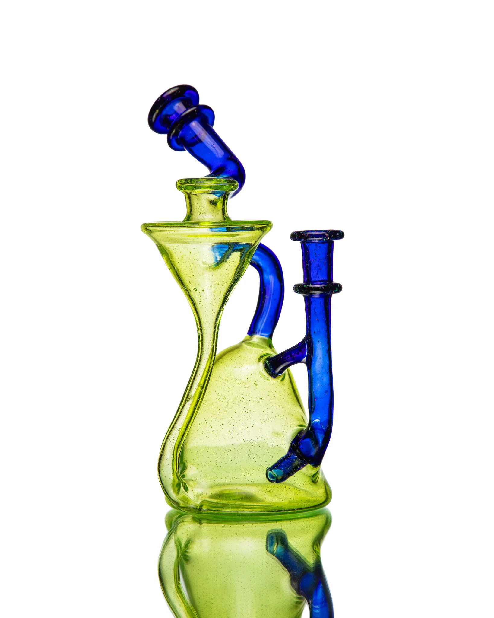 ManChild Glass - Side Saddle Recycler - Slyme & Cobalt (Crushed Opal) - Image 8
