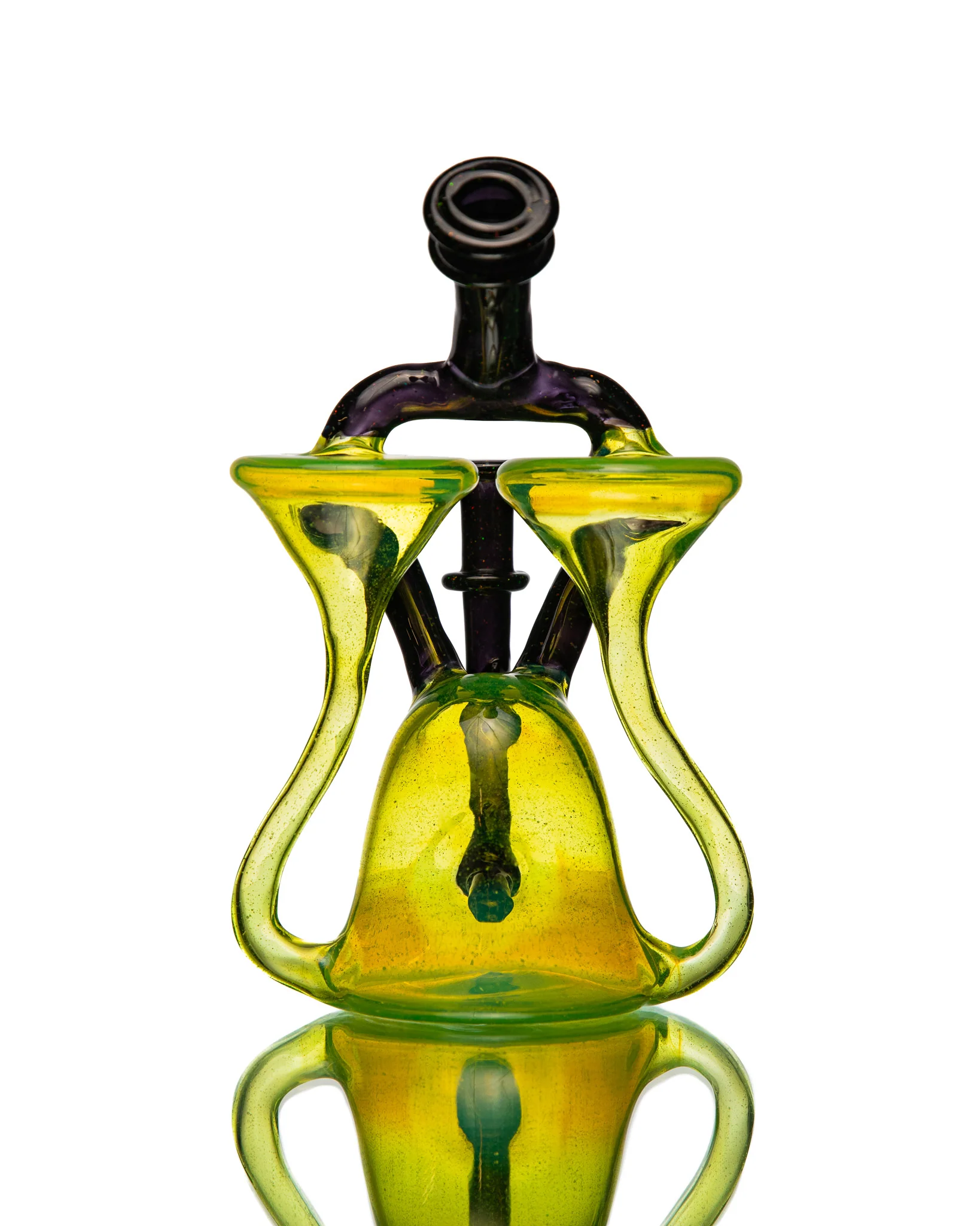 ManChild Glass - Double Spinner - Sunset Slyme & Jet Black (CFL) (Crushed Opal)