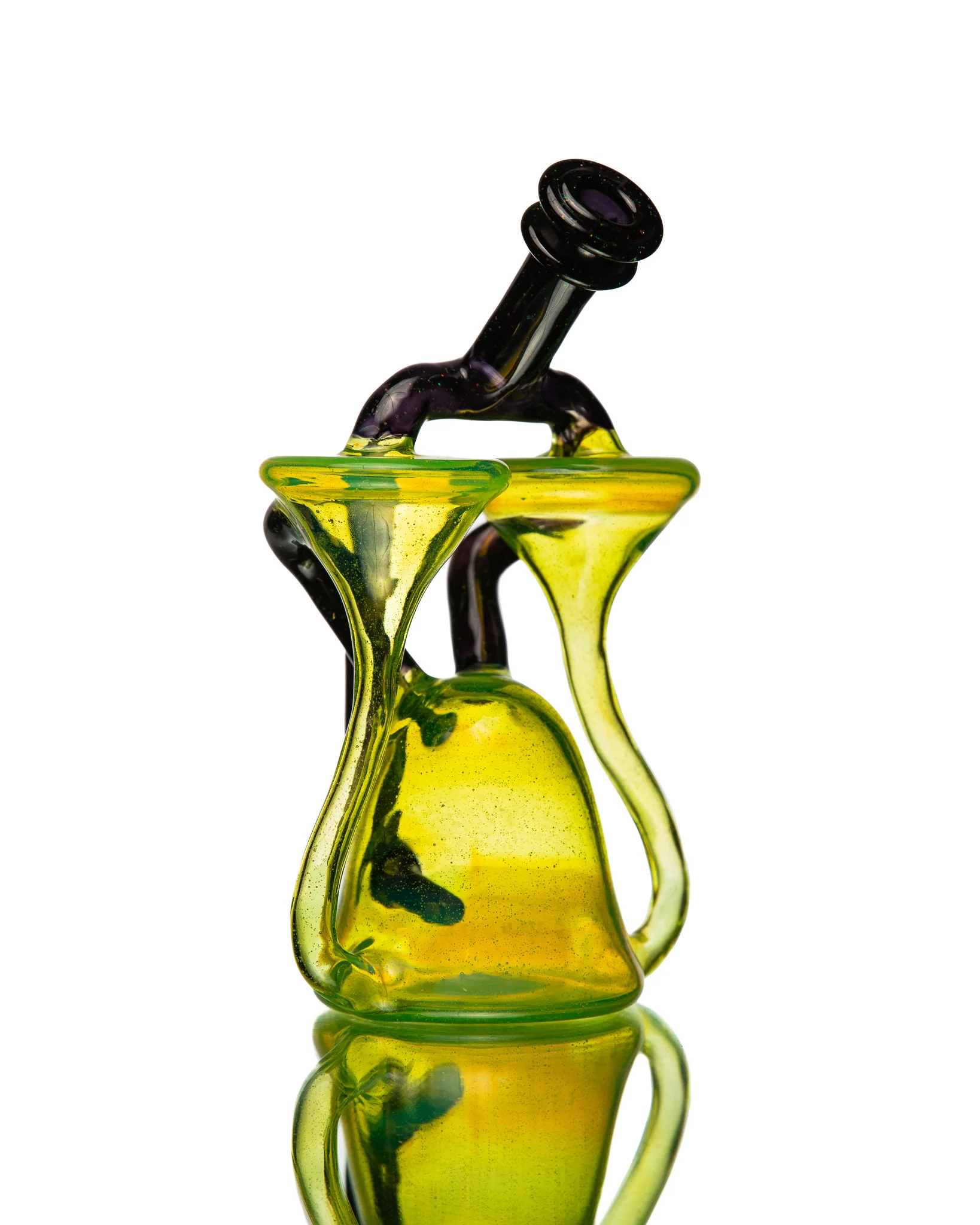 ManChild Glass - Double Spinner - Sunset Slyme & Jet Black (CFL) (Crushed Opal) - Image 2