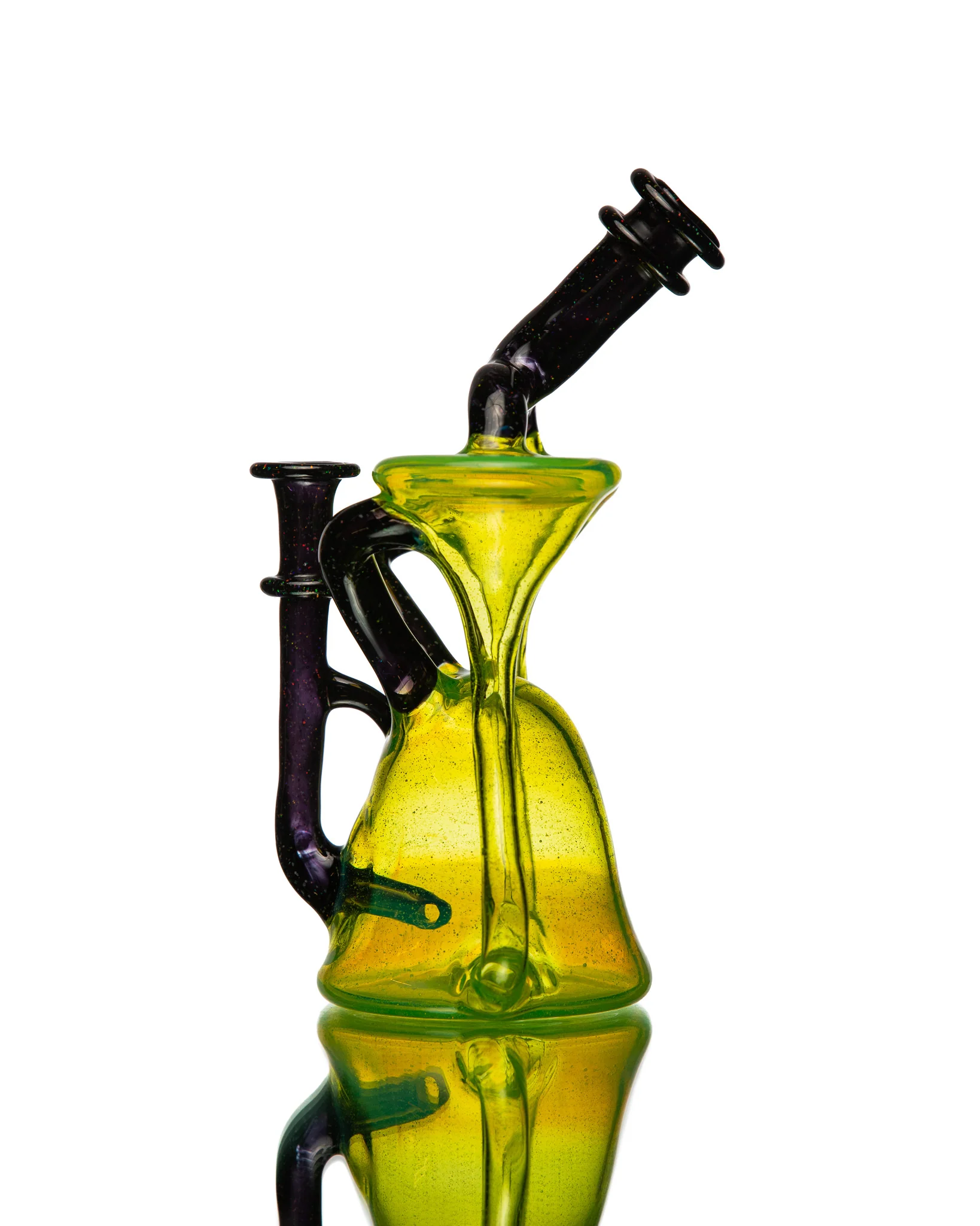 ManChild Glass - Double Spinner - Sunset Slyme & Jet Black (CFL) (Crushed Opal) - Image 3