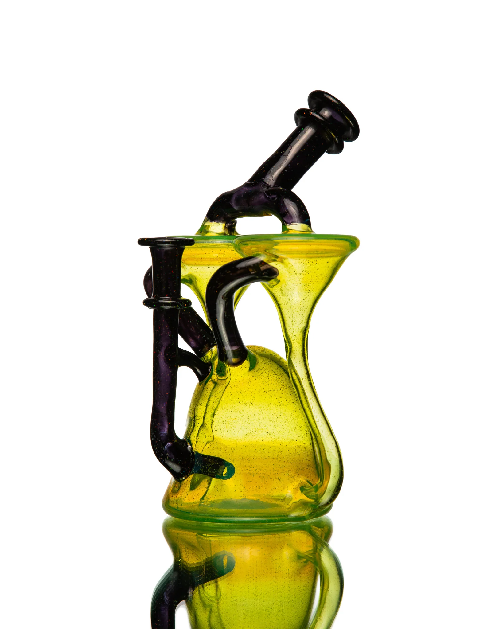 ManChild Glass - Double Spinner - Sunset Slyme & Jet Black (CFL) (Crushed Opal) - Image 4