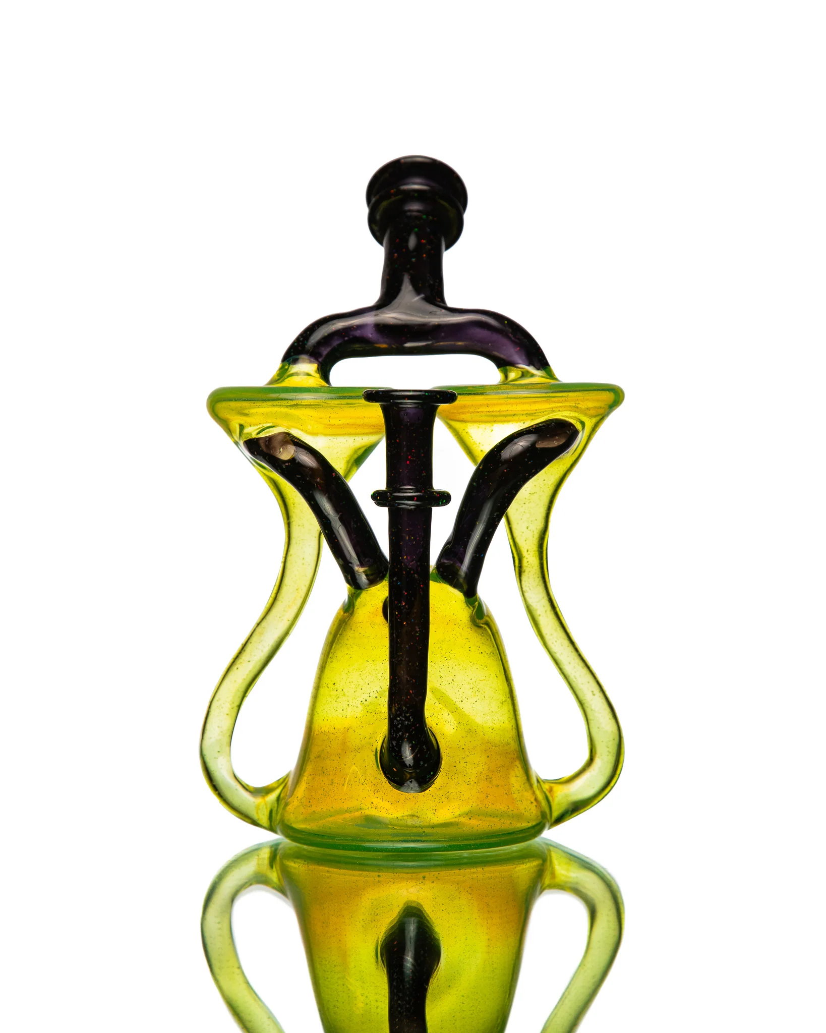 ManChild Glass - Double Spinner - Sunset Slyme & Jet Black (CFL) (Crushed Opal) - Image 5