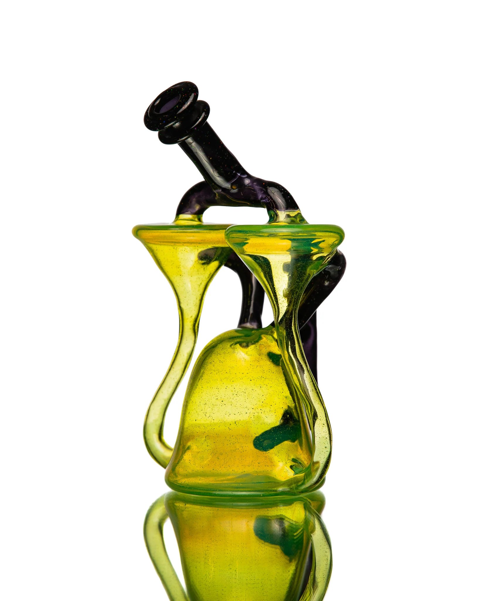 ManChild Glass - Double Spinner - Sunset Slyme & Jet Black (CFL) (Crushed Opal) - Image 8