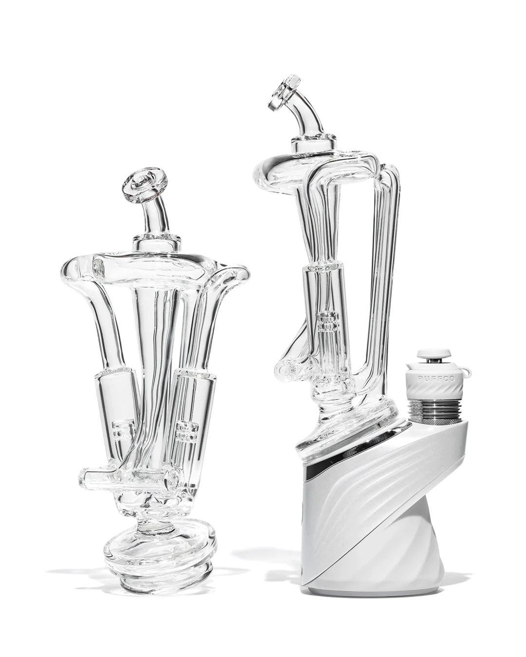 NIB Glass - Puffco V-Twin Recycler - Clear