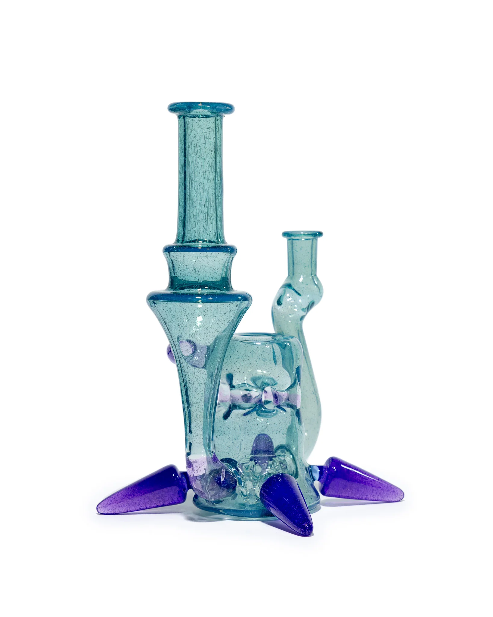 Prophecy Glass - Single Uptake Recycler - Blue / Purple Lollipop - Image 4