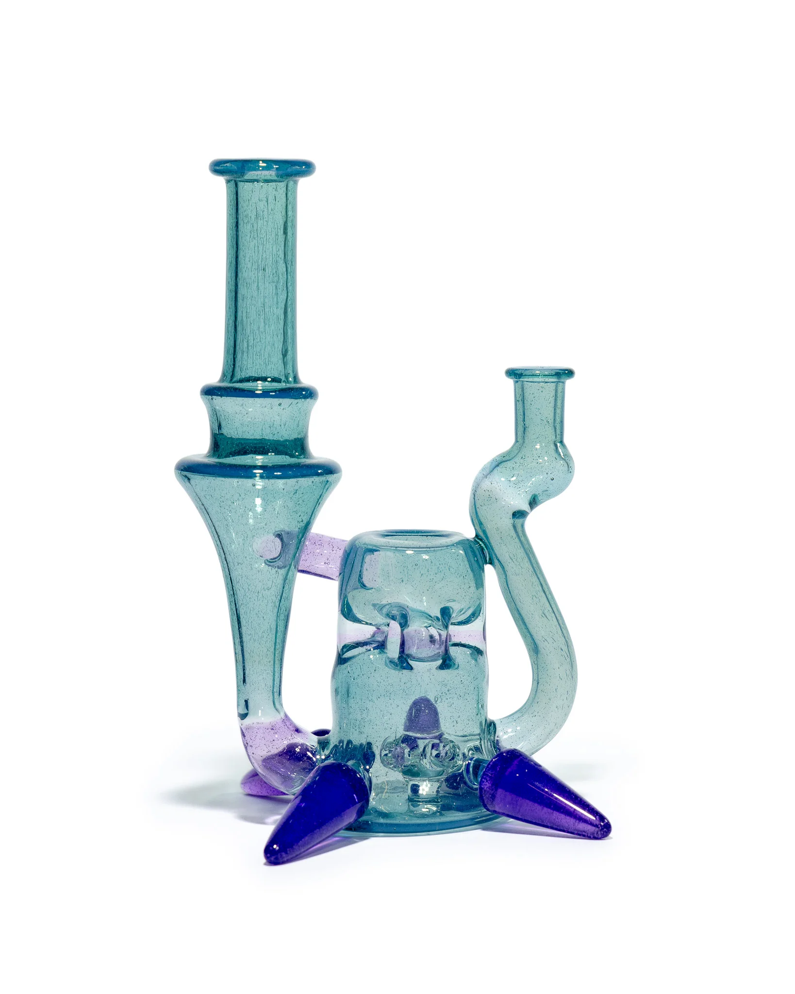 Prophecy Glass - Single Uptake Recycler - Blue / Purple Lollipop - Image 5