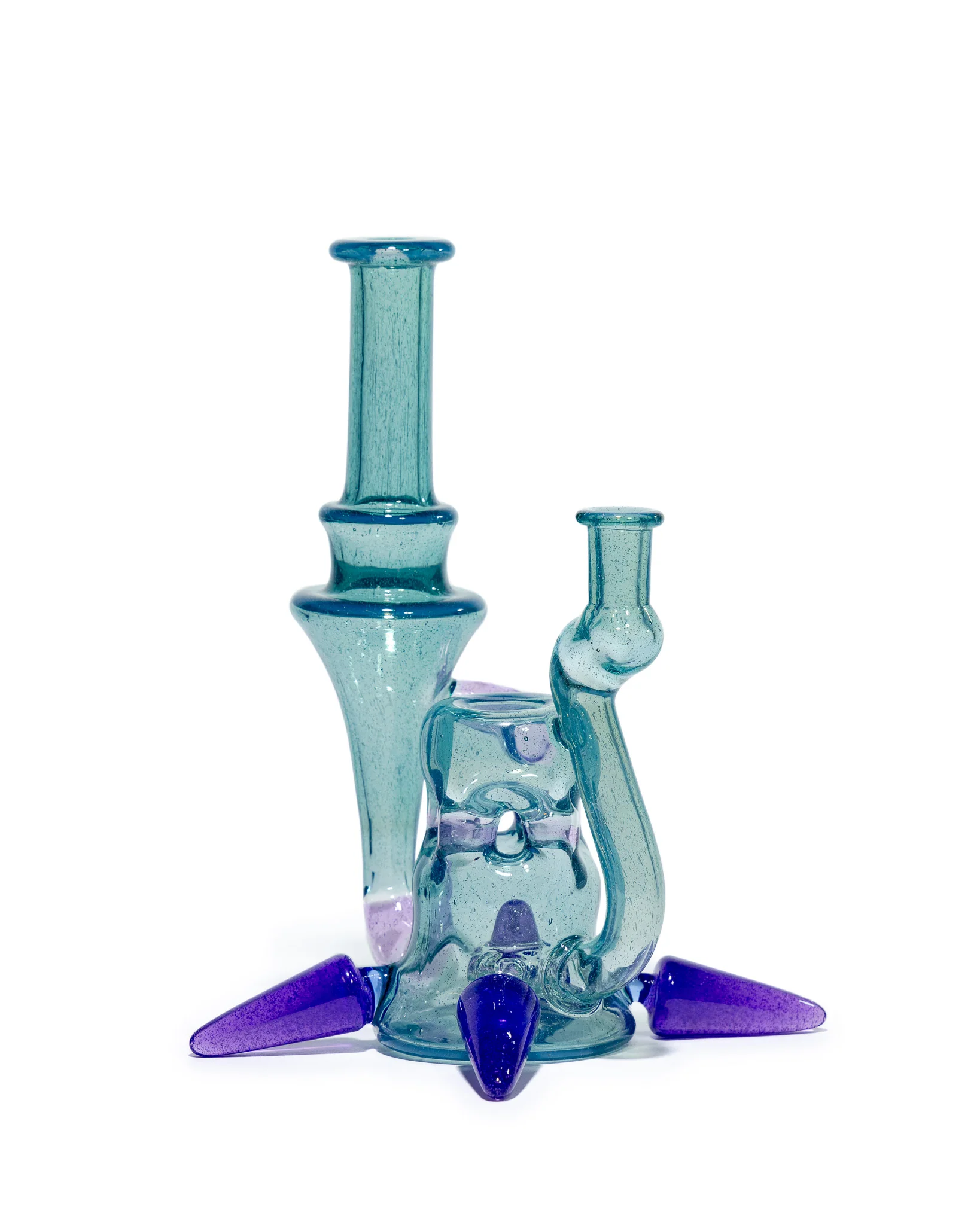 Prophecy Glass - Single Uptake Recycler - Blue / Purple Lollipop - Image 6