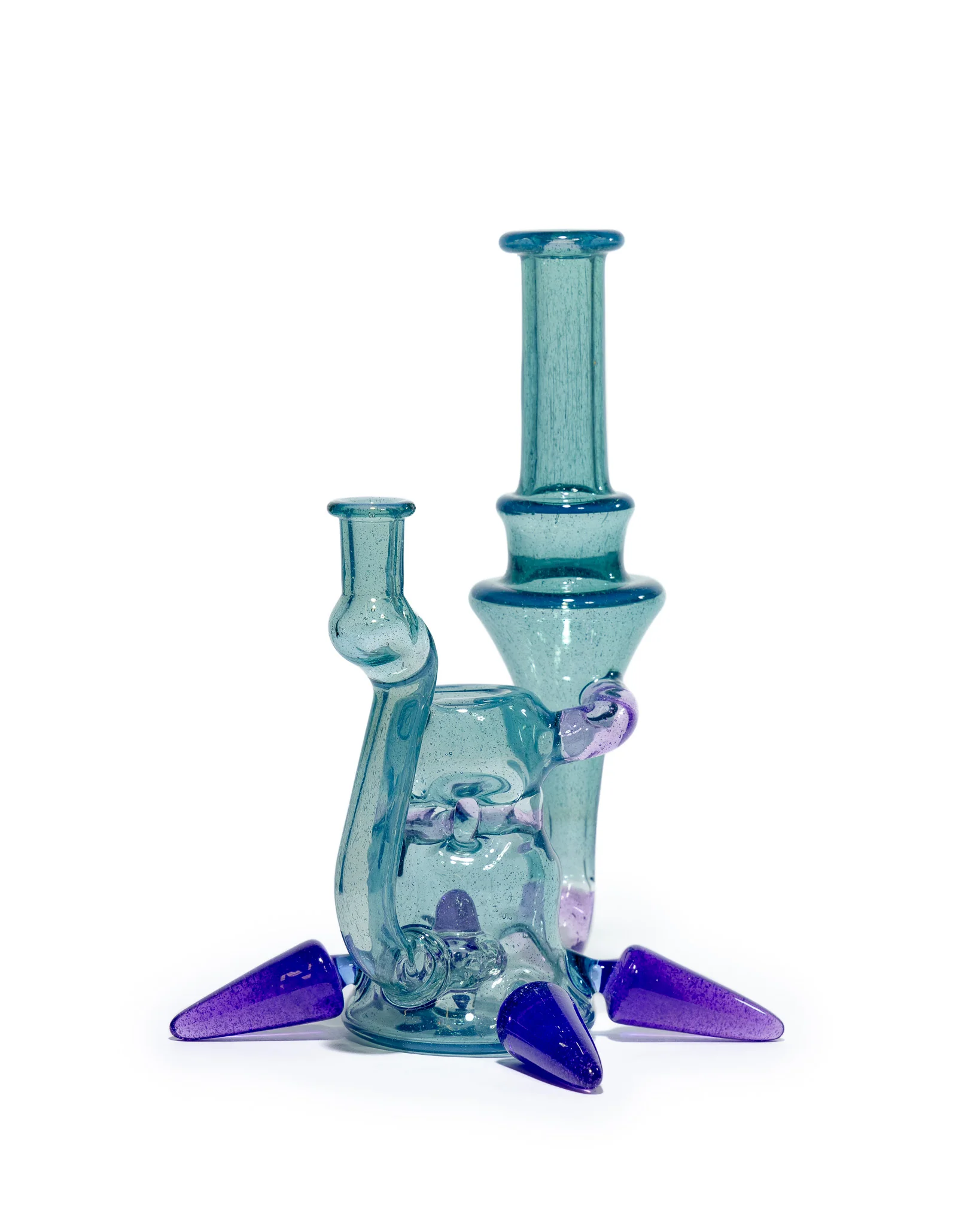 Prophecy Glass - Single Uptake Recycler - Blue / Purple Lollipop - Image 8
