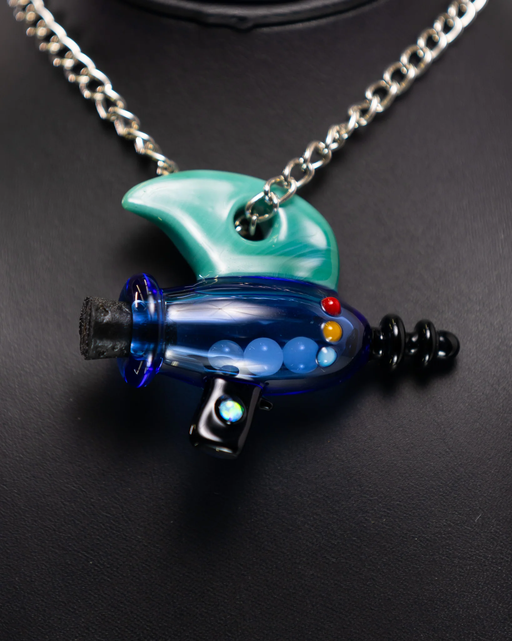 Torchress Glass - Blue/Teal Ray Gun Pendant - Image 2