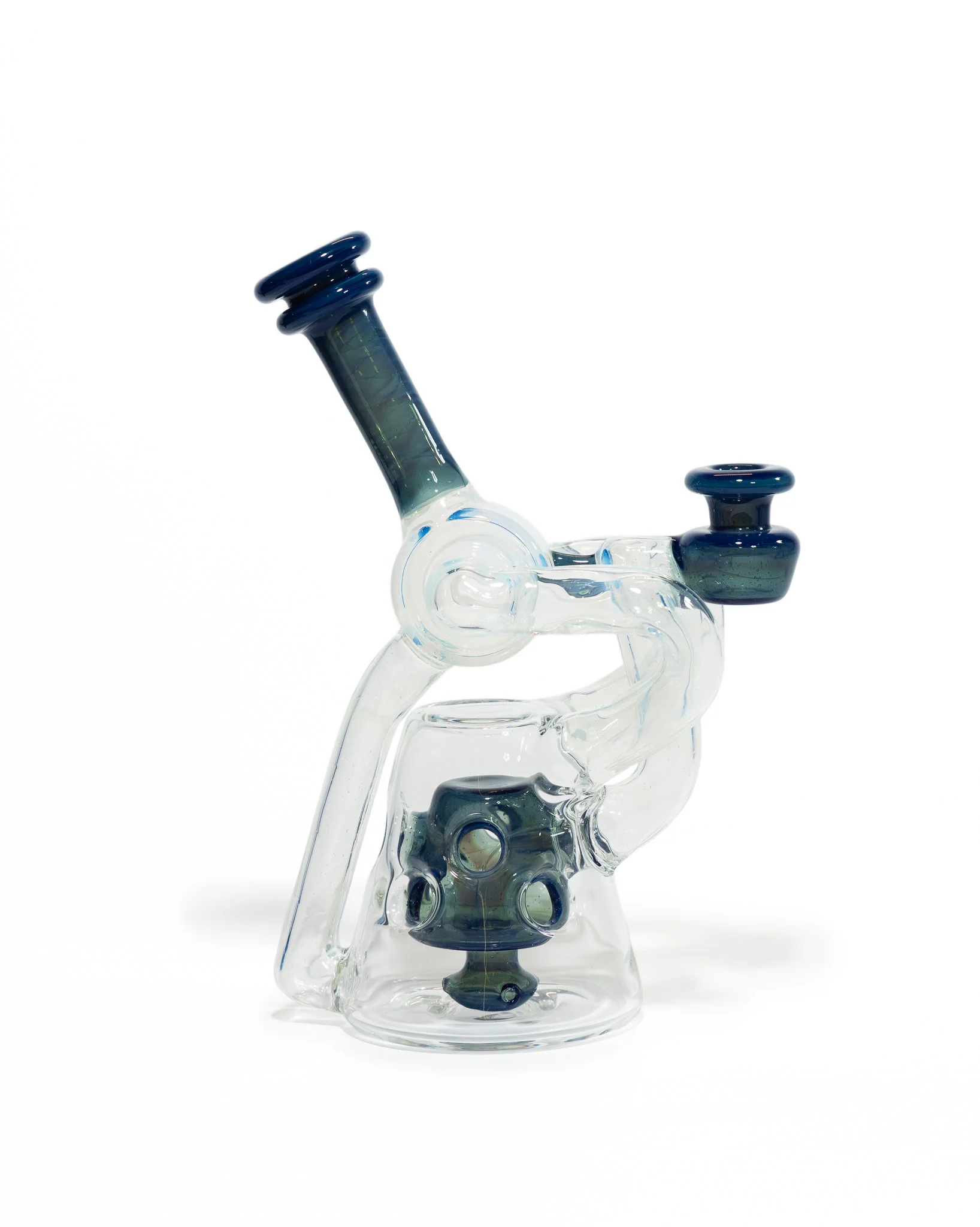 Red Tail Glass - V1 Terp Guzzler Recycler - Blue & Green - Image 5