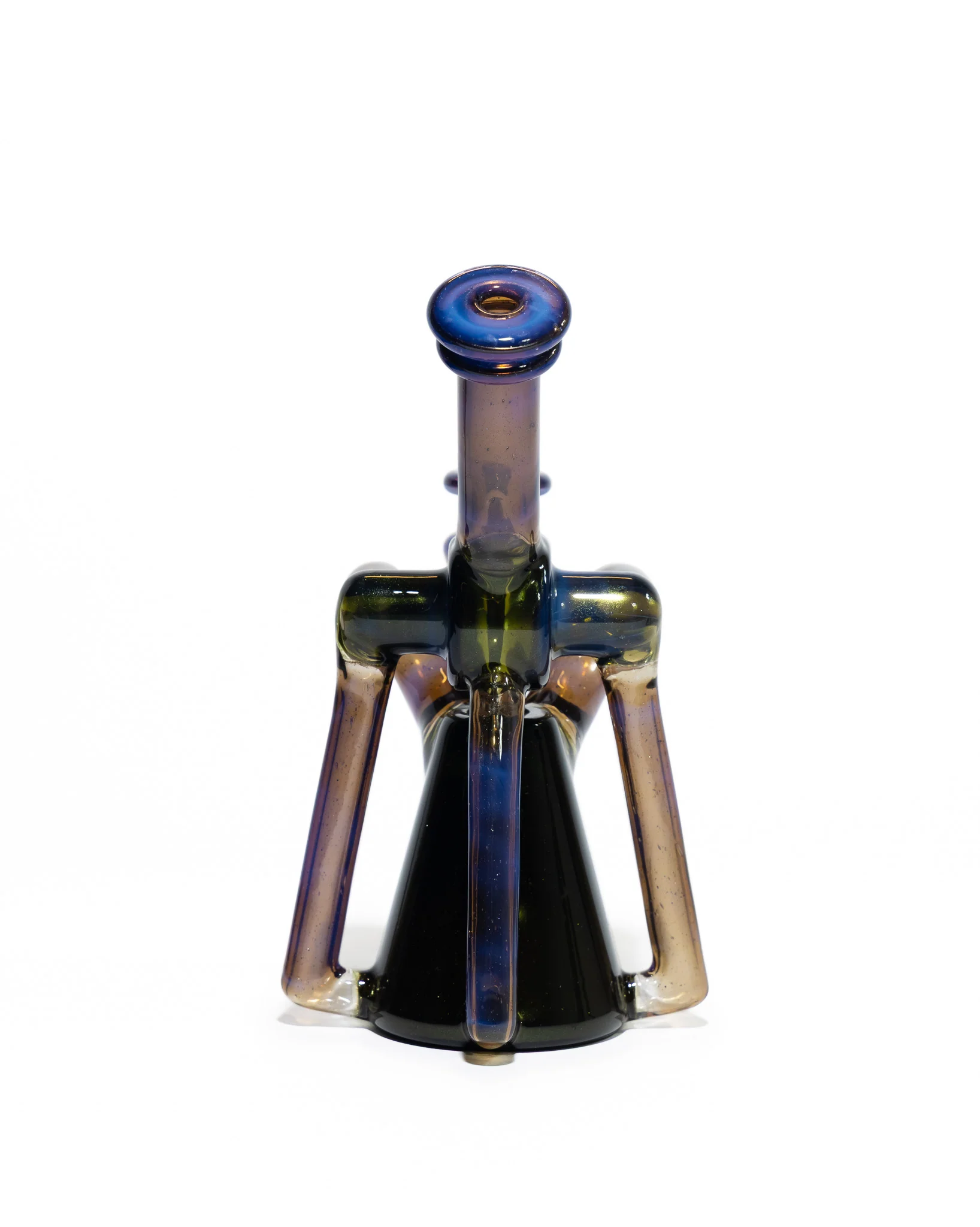 Red Tail Glass - V2 Terp Guzzler Recycler - Blue Slyme X Oil Spill - Image 3