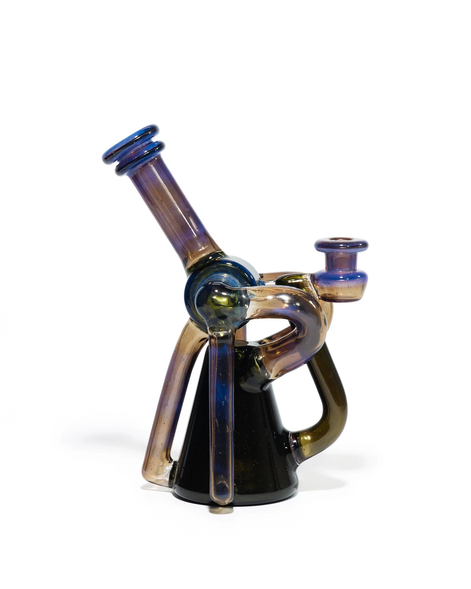 Red Tail Glass - V2 Terp Guzzler Recycler - Blue Slyme X Oil Spill - Image 5