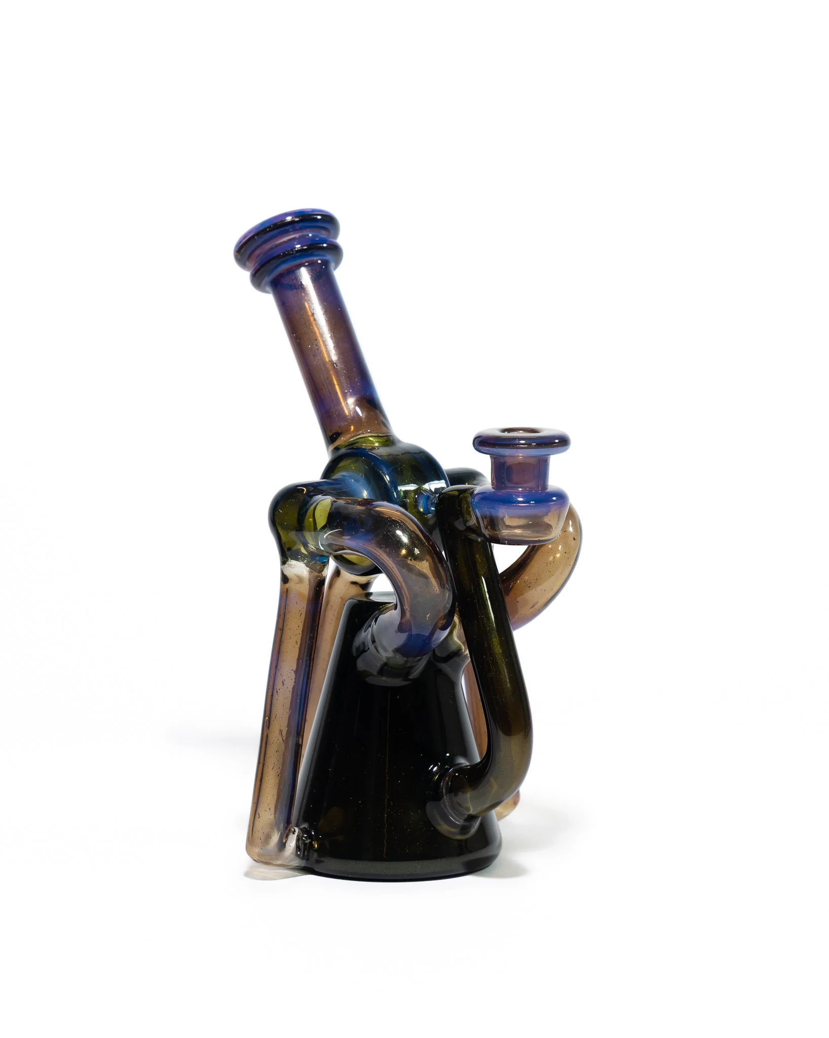 Red Tail Glass - V2 Terp Guzzler Recycler - Blue Slyme X Oil Spill - Image 6