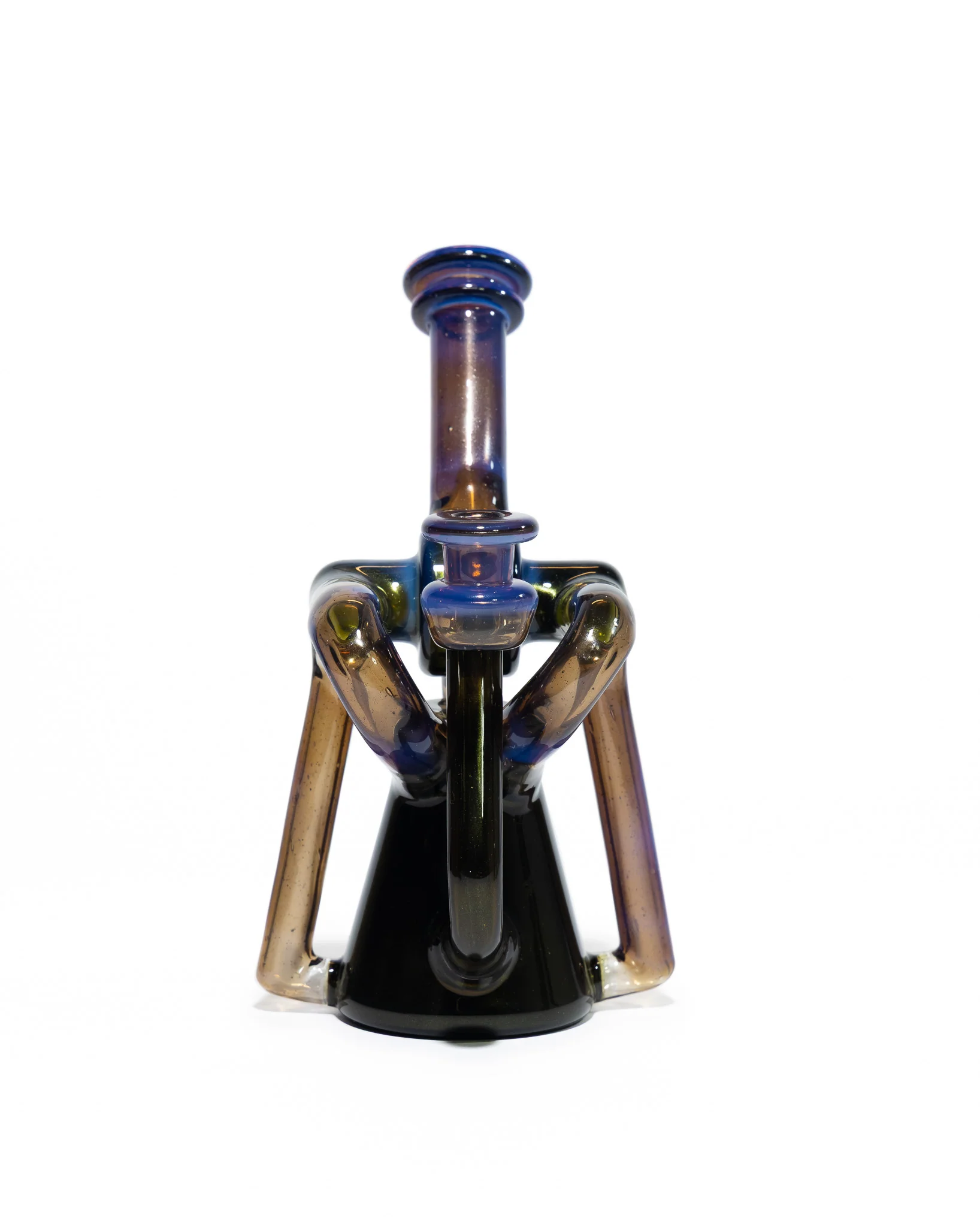 Red Tail Glass - V2 Terp Guzzler Recycler - Blue Slyme X Oil Spill - Image 7