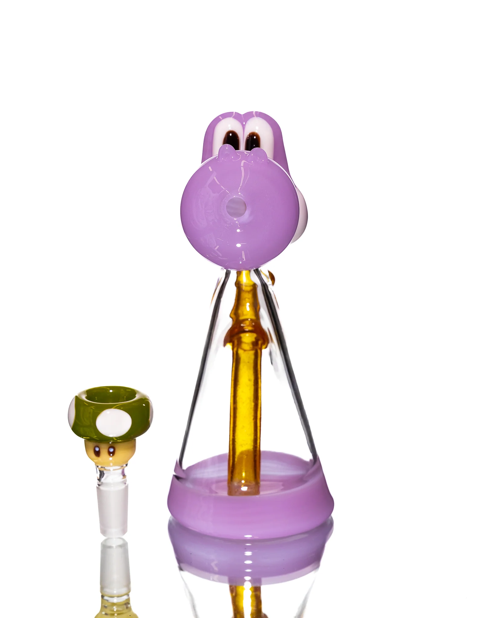 Saiyan Glass - Jammer - Pink Yoshi with Matching Bowl - Image 2