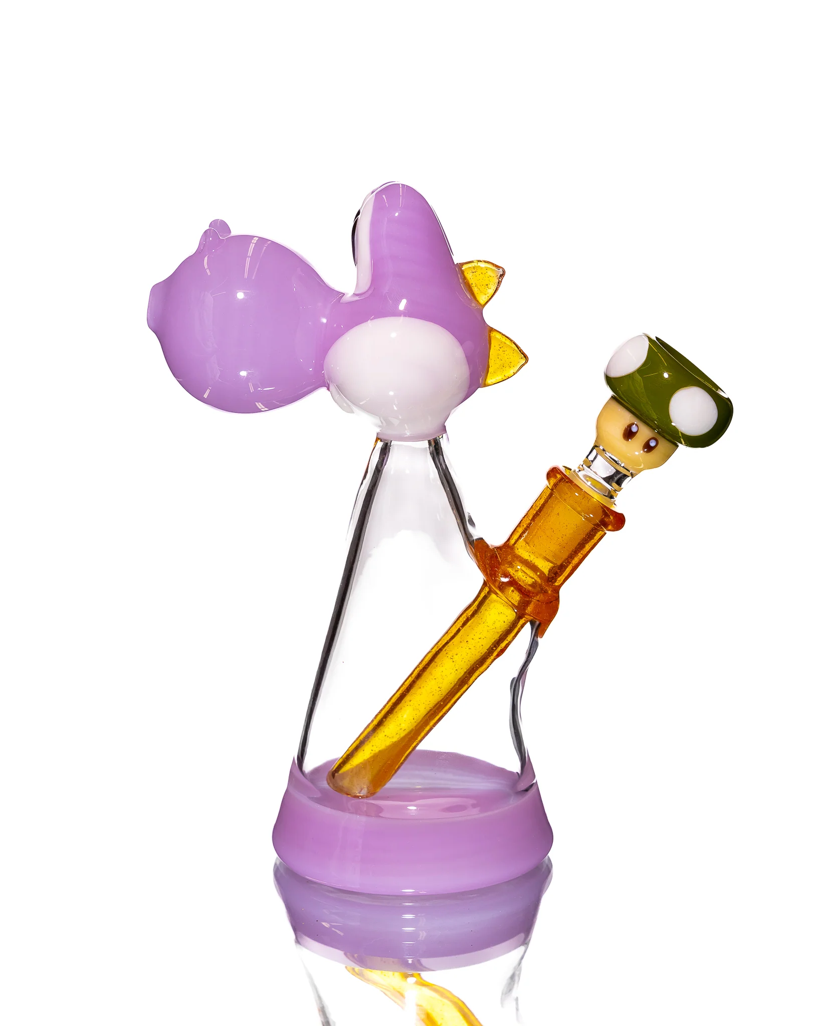 Saiyan Glass - Jammer - Pink Yoshi with Matching Bowl - Image 4